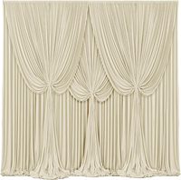 Rideaux de fond de scène plissés couleur ivoire pour mariages, baby showers, anniversaires, décorations de fond personnalisables