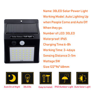 Droppshipping الشمسية مصباح ليد مصباح PIR محس حركة أضواء الجدار الشمعدان للماء حديقة الطاقة الشمسية مصباح الشارع في الهواء الطلق الإضاءة - Product Image 5