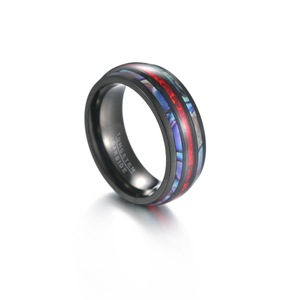 Bijoux <span class=keywords><strong>de</strong></span> <span class=keywords><strong>Couple</strong></span> en acier inoxydable, bague <span class=keywords><strong>de</strong></span> mariage en carbure <span class=keywords><strong>de</strong></span> carbone pour hommes, bague en tungstène, bleu, <span class=keywords><strong>blanc</strong></span>, or - Product Image 4
