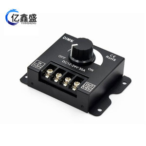 Controlador de Brillo para Tiras de Luz LED YIXINSHENG, Dimmer PWM 12V-24V 30A DC, con Interruptor de Perilla - Product Image 2