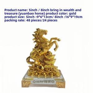 Ornamento ecologico del cavallo della resina per il tesoro della ricchezza della decorazione del cavallo abita per la celebrazione dell'inaugurazione della casa del gabinetto del soggiorno - Product Image 5