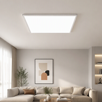 Plafonnier LED plat ultra-mince moderne à montage en surface, à bords lumineux, dimmable, pour bureau, atelier, usage commercial intérieur