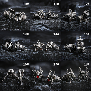 Bijoux rap KRKC, style punk rock d'horreur, boucles d'oreilles crâne d'insecte, bijoux gothiques pour hommes, boucles d'oreilles à clip pour femmes, clous d'oreilles punk pour garçons - Product Image 6