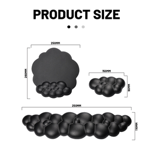 Alfombrilla de ratón con reposamuñecas de nube de Color degradado personalizado de dibujos animados, juego de alfombrilla de muñeca para teclado con Base antideslizante de PU - Product Image 5