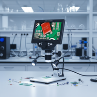 Digital Microscope 7 Inch LCD Screen 1200X Zoom Portable Handheld for PCB Soldering Repair