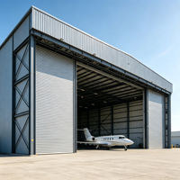 Hangar d'avion sur mesure à érection rapide, certifié CE, en panneaux sandwich anti-corrosion