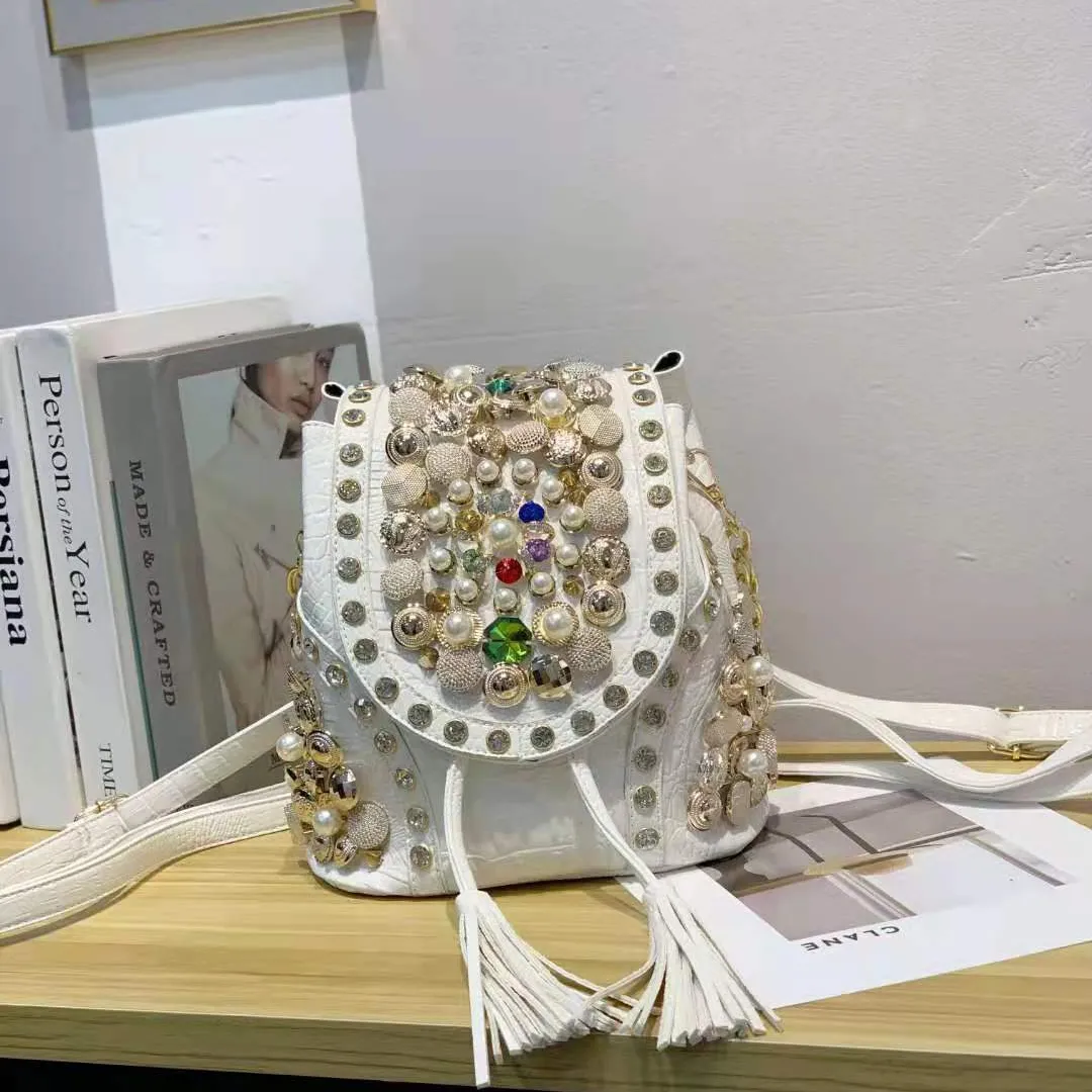 Женский мини-рюкзак из крокодиловой кожи
