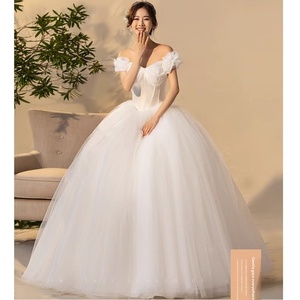 <span class=keywords><strong>Robe</strong></span> <span class=keywords><strong>de</strong></span> <span class=keywords><strong>mariée</strong></span> sans bretelles en cristal léger, nouveau style 2025, épaules dénudées, manches bouffantes, pour femmes enceintes, <span class=keywords><strong>princesse</strong></span>, taille cintrée - Product Image 6