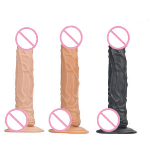 Gerçekçi 10 inç Flesh kahverengi siyah renk <span class=keywords><strong>Dildo</strong></span> Penis seks oyuncakları kadınlar için Dildos - Product Image 2