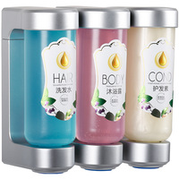 Distributeur de savon liquide mural triple moderne en plastique avec fonction mousse pour salle de bain, hôtel, maison, appartement