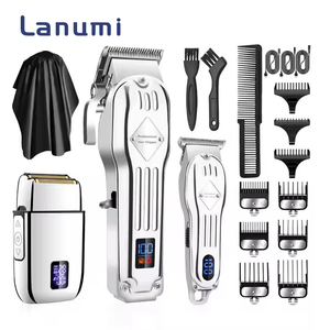 Lanumi 973 Set di 3 Pezzi per la Cura Personale, Tagliacapelli Senza Fili con Lama in Acciaio Inox, Ricaricabile - Product Image 1