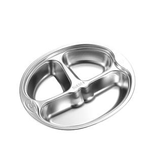 Smile Face Monkey Acero inoxidable 304 Plato de alimentación para bebés Plato de cena para niños Bandeja de comidas para niños - Product Image 1