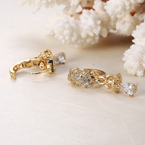 비스테리아 알 포르 시장 중국 18K 오로 그란데 파라 뮤저 아레테 비스테리아 패션 여성용 금도금 지르콘 귀걸이 보석 - Product Image 3