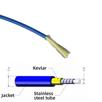 Kabel Fiber Optik Terlindung untuk Pusat Data Dalam Ruangan 4-12 Inti, Tabung Baja Fleksibel, Pelindung Ketat G657A2/OM1-OM5