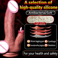 Vibromasseur réaliste avec fonctions de léchage et de vibration, chauffant, pour stimulation anale, clitoridienne et du point G, jouet sexuel pour femmes