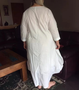 Primavera Estate Più Il Vestito <span class=keywords><strong>di</strong></span> Formato per Le Donne 4xl 5xl Cotone Sciolto Abito <span class=keywords><strong>di</strong></span> <span class=keywords><strong>Lino</strong></span> Bianco Beach Boho Abito Camicia A Maniche Lunghe lungo Maxi Abito - Product Image 6