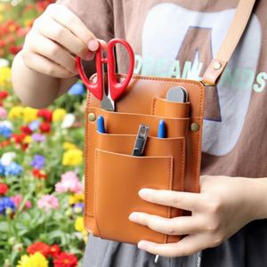 Quick Ship PU Leather Florist Gardening Tool Bag with Multi Slots Portable Design for Welcome Gifts - Product Image 1