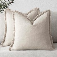 Haute qualité géométrique lin housse de coussin canapé chaise décor lombaire macramé gland coton lin taie d'oreiller