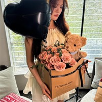 AYOYO Teddyberen Eeuwige Roos Valentijnsdag Verjaardag Cadeaubundel Zeep Geïmiteerde Bloem Pop Valentijnsdag Benodigdheden