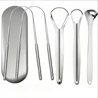 Kit de soins bucco-dentaires portable best-seller, gratte-langue en acier inoxydable pour une haleine fraîche