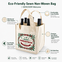 Sac fourre-tout pliable en non-tissé personnalisé de qualité supérieure pour Noël, réutilisable, écologique, recyclé, résistant, avec poignées