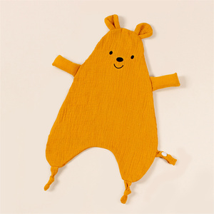 Animal personalizado bebé edredón juguete suave bebé dormir juguete muselina seguridad manta bebé - Product Image 3