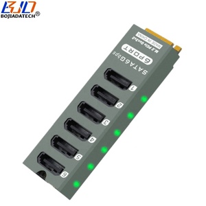 Адаптер-карта ASM1166 с 6 разъемами SATA 3.0 для интерфейса NGFF M.2 NVME Key-M, в алюминиевом корпусе, для жестких дисков - Product Image 4