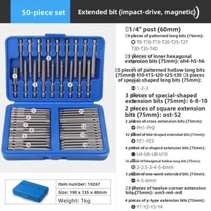 50PCS <b>Screwdriver</b> <b>Bit</b> <b>Set</b> Long Magnetic <b>Bits</b> Slot Hex U Type Security for Power Drill 50-piece <b>Set</b> Extended <b>Bit</b> Screwdr - Product Image 6