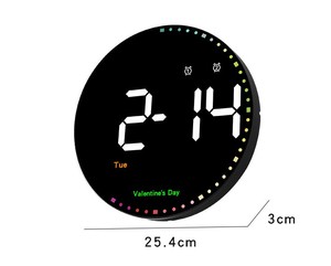 Kỹ thuật số LED Đồng hồ điện tử với lịch đầy màu sắc đơn giản Thiết kế đồng hồ treo tường cho phòng khách truyền thống Kim hiển thị - Product Image 3