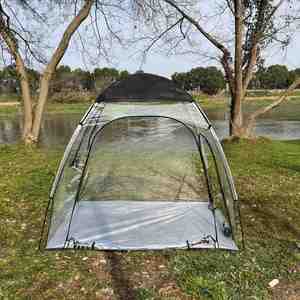 Tente de camping multifonctionnelle portable quatre saisons en PVC transparent, résistante aux intempéries, avec chambre individuelle, 180x130x160cm - Product Image 3