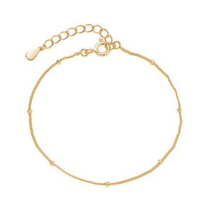 Nagosa Band semplice per donna gioielli di moda 925 argento Sterling 18k oro Vermeil sfere di perline bracciale - Product Image 4