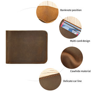 विंटेज पागल घोड़े चमड़े के बटुआ छोटे क्रेडिट कार्ड धारक बटुए पैसे बैग असली चमड़े - Product Image 5