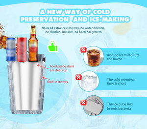 Vaso Enfriador de Bebidas Mágico para Reducción Rápida de Temperatura, Vaso Enfriador de Bebidas de Doble Pared de Acero Inoxidable - Product Image 6