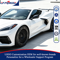 Prix d'usine MV FORGED DM1292 Jantes forgées en carbone noir à deux pièces, 20 pouces à l'avant, 21 pouces à l'arrière, 5x120 pour Chevrolet Corvette Z06 C8