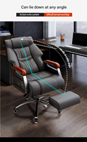 Chaise de bureau exécutive moderne et confortable en cuir PU, avec fonction massage, réglable en hauteur, pivotante, accoudoirs en PP, structure en acier, imperméable