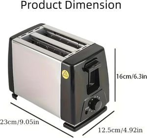 Nouveau modèle 2025 – Grille-pain électrique 2 fentes en acier inoxydable, automatique, écologique, avec système pop-up et efficacité énergétique de classe A - Product Image 2