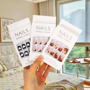 Nails 2D Self Adhesive Nail Stickers Resin Heart <b>Shape</b> Moon <b>Block</b> Chain Pattern Natural Delicate Comfortable Wearable - Product Image 3