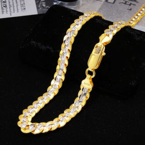 新しいファッションAu750リアルソリッド18Kゴールドジュエリーカラットピュアイエローゴールドチェーン男性ネックレス女性用ゴールドキューバチェーンバルク卸売 - Product Image 2