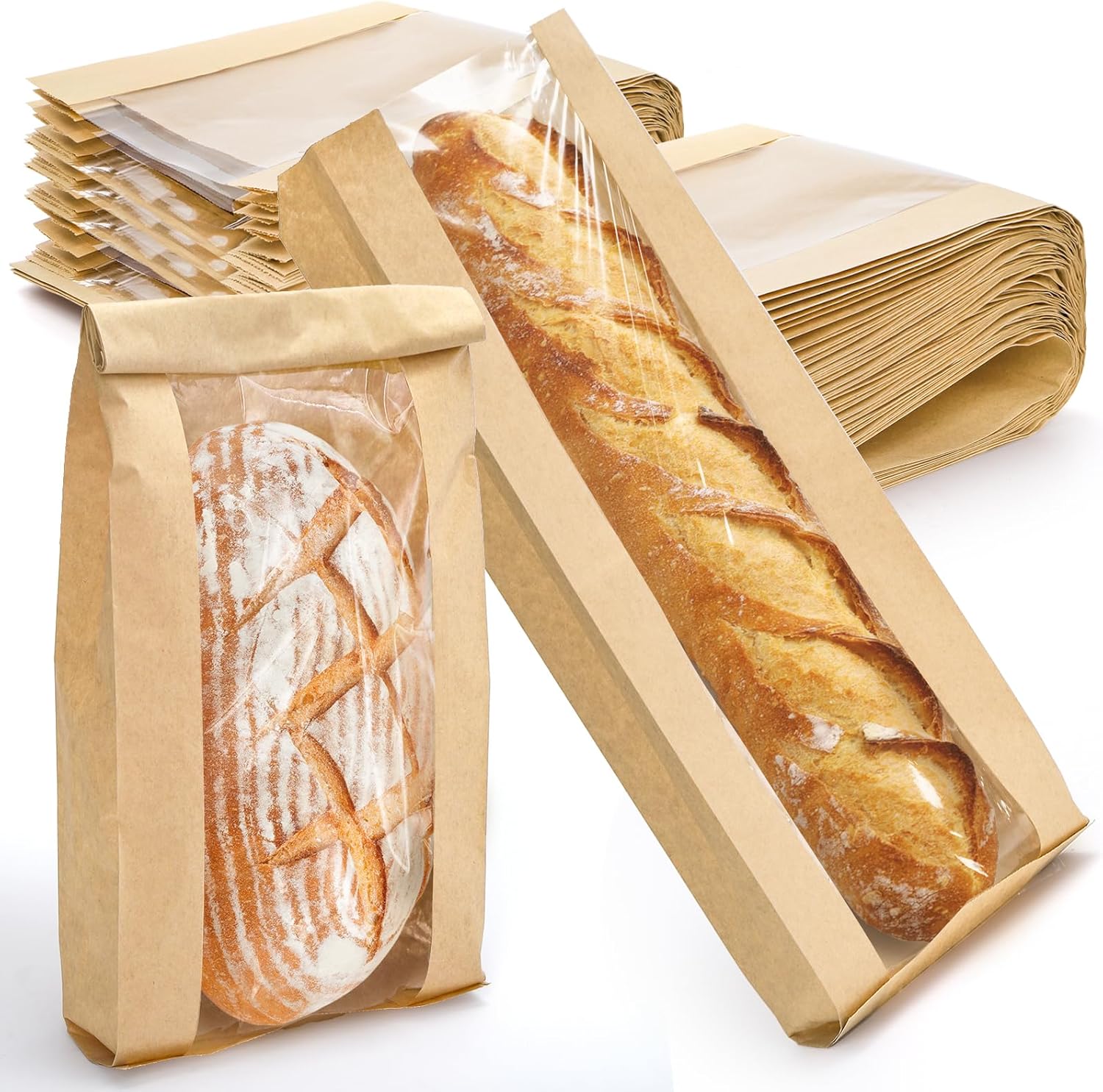 Custom Moisture Proof Resealable Food Grade Stand up Pouch Bread Food Packaging Bag for French Bread Bakery Products