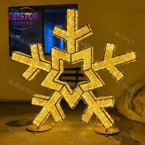 Lumières LED 2D en forme de flocon de neige IP65 pour poteaux de rue et décoration commerciale de fêtes - Product Image 2