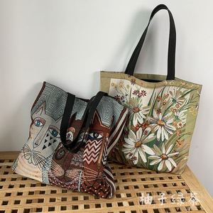 Bohemian <b>Canvas</b> Tote Bag Printing Pattern Women's Shopping Bag All Seasons - Product Image 2