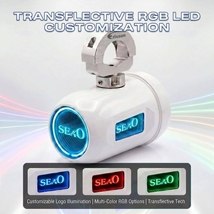Haut-parleur de tour de wakeboard marin certifié ISO9001, 6,5 pouces, 125W RMS, étanche IPX7, blanc, audio pour <span class=keywords><strong>bateau</strong></span>, logo LED RGB personnalisé, OEM/ODM SEA0 - Product Image 5
