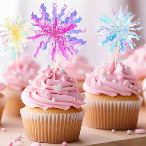 Décorations de gâteaux en feu d'artifice en aluminium, toppers scintillants en guirlande, décorations de boissons en guirlande, pics à cocktail pour fournitures de fête de mariage - Product Image 6