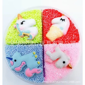 Kit de slime cristallin neigeux quatre couleurs, 12 couleurs d'argile et de pâte à modeler, jouets pour enfants sur le thème de la licorne, non mélangeables - Product Image 3
