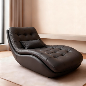 Zero-Gravity Echtleder Italienischer Minimalistischer Wohnzimmer-Freizeitstuhl Sofabett Einzelpersonen-Chaiselongue Designer-Loungesessel - Product Image 4