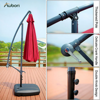 Parasol Cantilever Extérieur Banana avec Base pour Jardin, Cour, Plage, Usage Commercial, Protection Soleil et Pluie