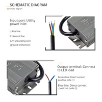 Alimentation électrique LED étanche IP67 à large plage de tension, bonne protection, 60W à 400W, pour projets d'éclairage extérieur