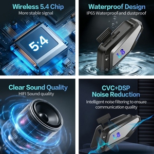 2 Riders Motorcycle Helmet Wireless Intercom <strong>Headset</strong> 300m Range IP65 Waterproof Wireless Moto Intercom - Product Image 5