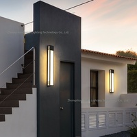 Lampe murale extérieure moderne minimaliste en acier inoxydable, étanche, LED, pour jardins, patios, cours, salons de thé - Vente directe d'usine