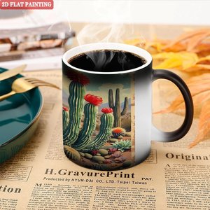 Magic Color Changing <b>Ceramic</b> <b>Mug</b> 11oz Frosted Black Daily Use Heat Sensitive Design - Product Image 5